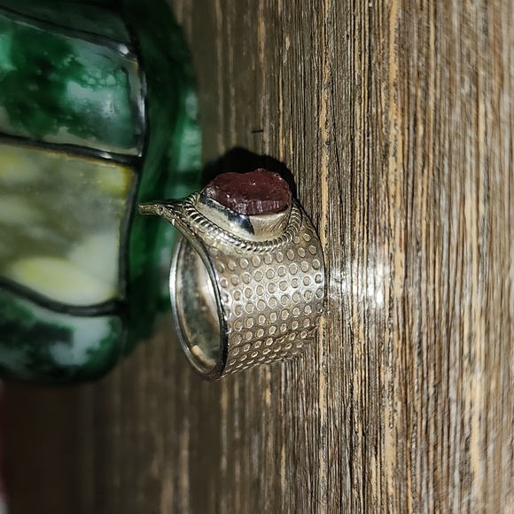 New Sterling Silver Pink Tourmaline wrap ring Size 7 - Picture 7 of 8